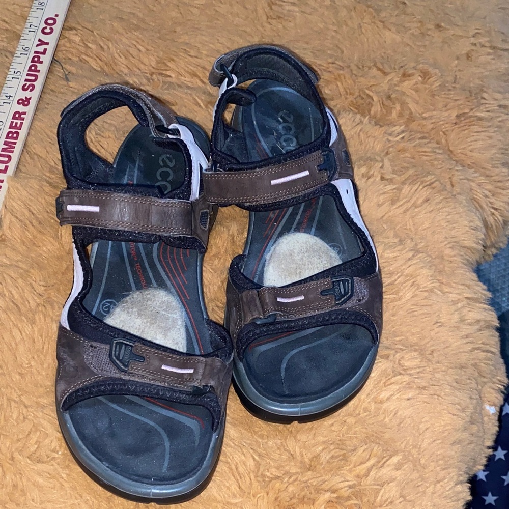 Ecco Black And Brown Sandals